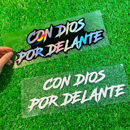 1pc Religious Motorcycle Decoration- Spanish Prayer Sticker "God Will Provide- Whatever You Need", Waterproof Vinyl Bike Decal For Motorcycle, Car, Tank, Window- Faith-Based Vehicle Decoration With