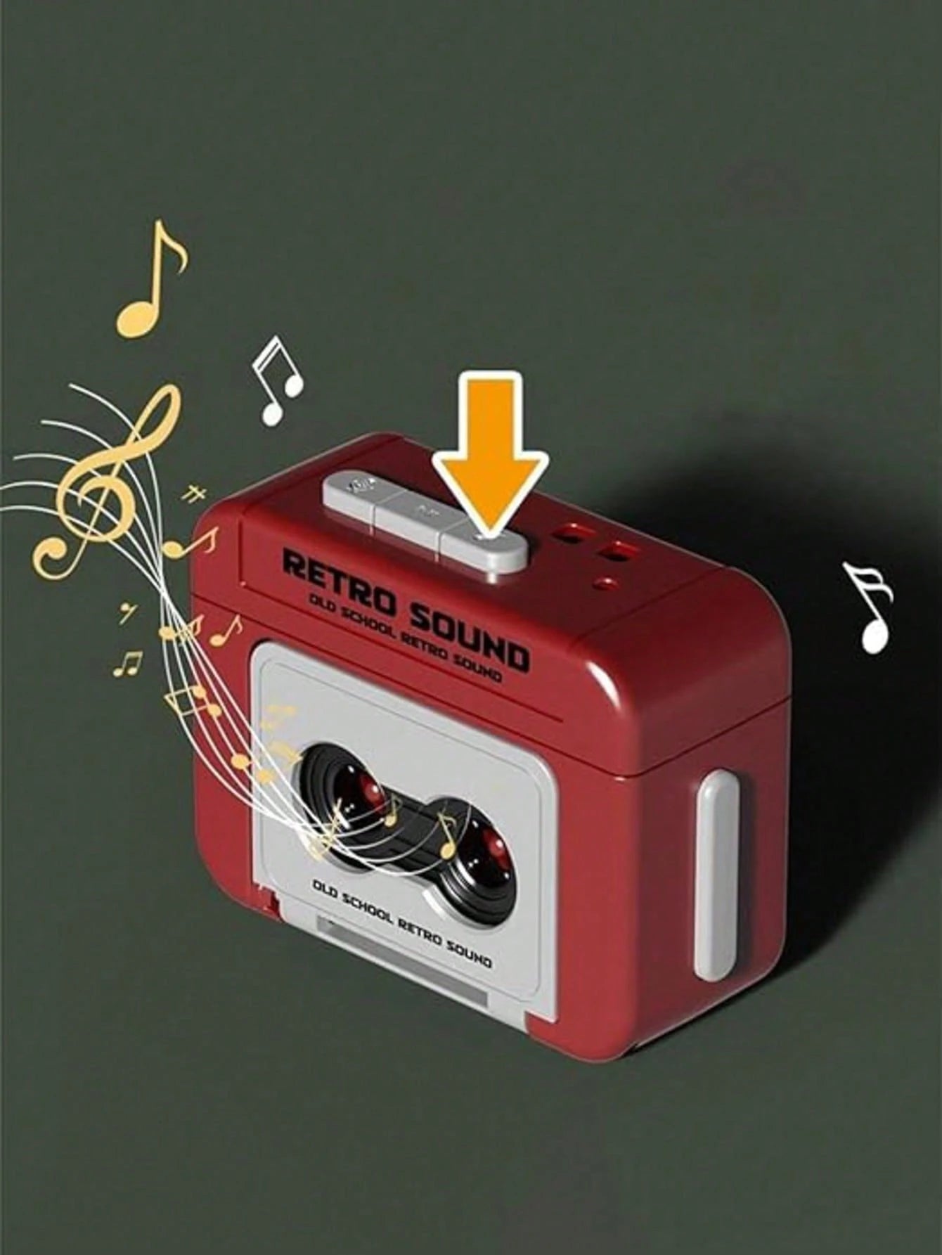 1pc Retro Cassette Tape Keychain- Mini Vintage Tape Player Pendant, Themed Keyring, Novelty Music Box Charm, Creative Small Gift, Non-Metal Non-Plated (Random Letter Printing) Festival Graduation Tea