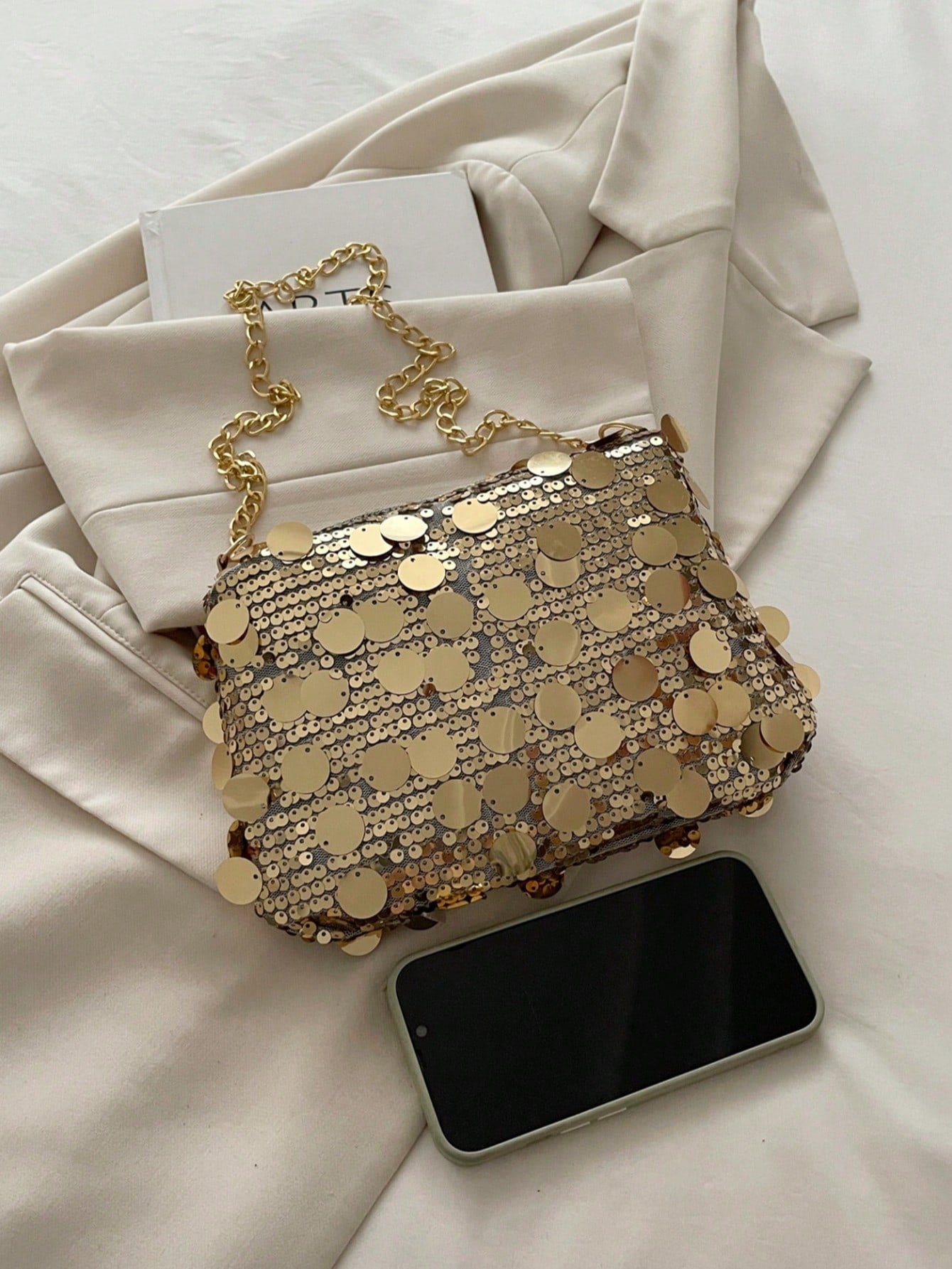 1pc Sequin Shoulder Bag, Fashion Crossbody Bag, Evening Clutch Purse For Women, Suitable For Party And Daily Use, Sequin