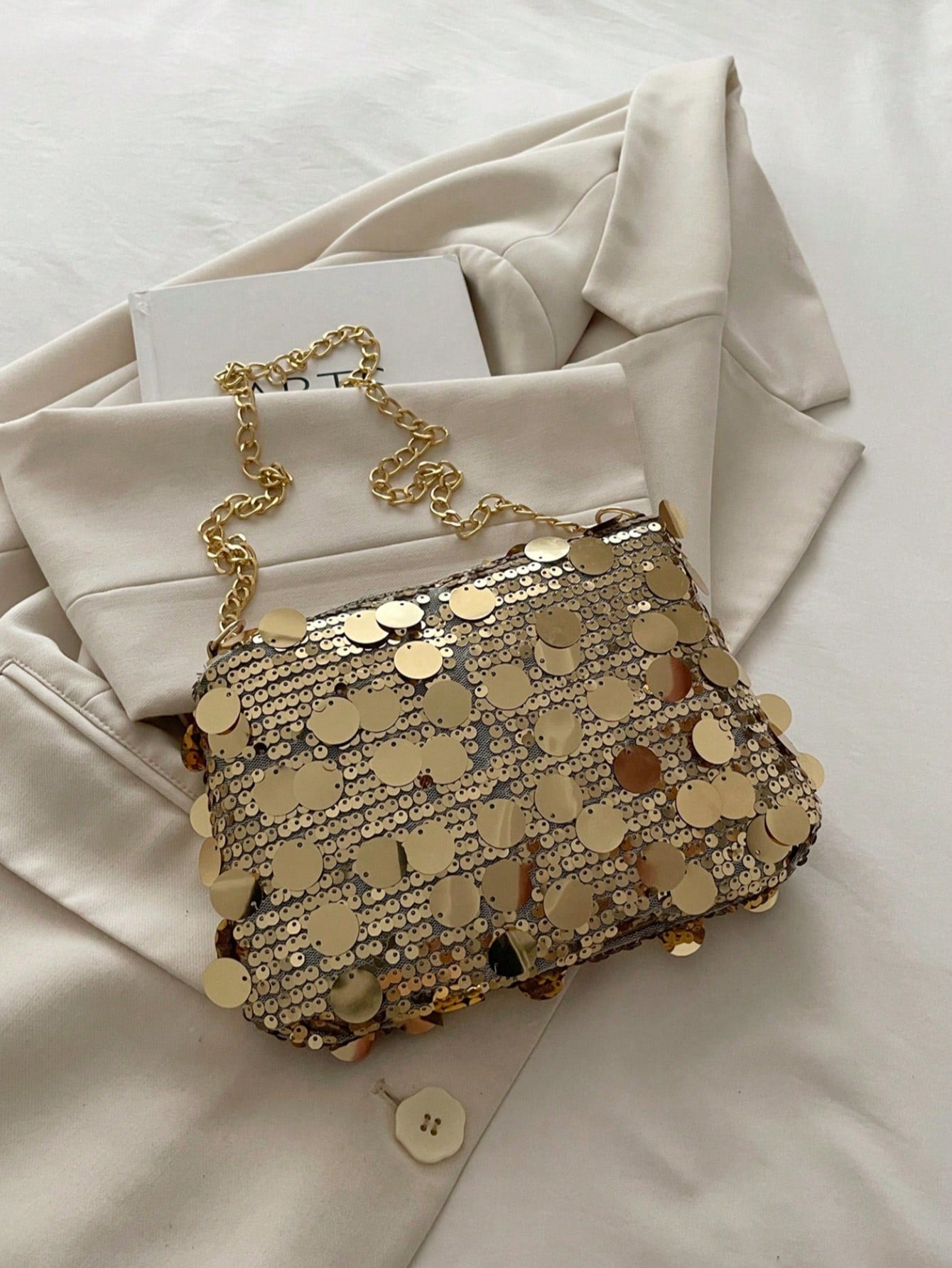 1pc Sequin Shoulder Bag, Fashion Crossbody Bag, Evening Clutch Purse For Women, Suitable For Party And Daily Use, Sequin