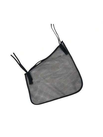 1pc Side Hanging Baby Stroller Storage Accessory- Universal Stroller Storage Rack- Mesh Cargo Net, Suitable For Baby Stroller Storage- Non-Slip, Adjustable Strap- Black