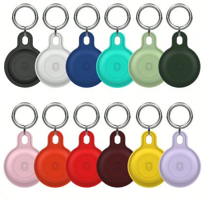1pc Silicone Protective Case For Airtag Tracker- 360° Full Body Protection, Waterproof, Dust-Proof, Anti-Fingerprint, Anti-Scratch, Anti-Drop, Includes Metal Keychain, Multiple Colors Available, Grea