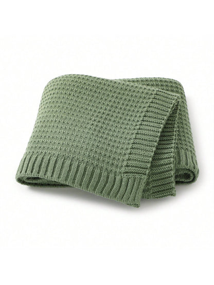 1pc Simple Knit Baby Swaddle Blanket For Car And Daily Use, All Seasons Love Valentine
