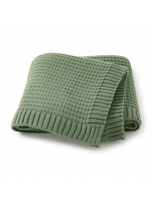 1pc Simple Knit Baby Swaddle Blanket For Car And Daily Use, All Seasons Love Valentine