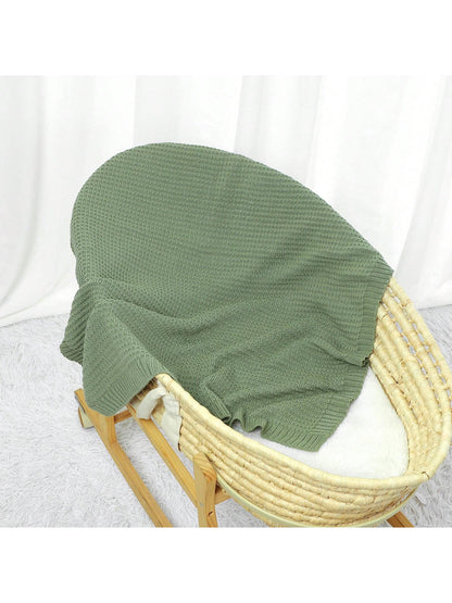 1pc Simple Knit Baby Swaddle Blanket For Car And Daily Use, All Seasons Love Valentine