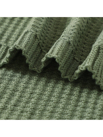1pc Simple Knit Baby Swaddle Blanket For Car And Daily Use, All Seasons Love Valentine