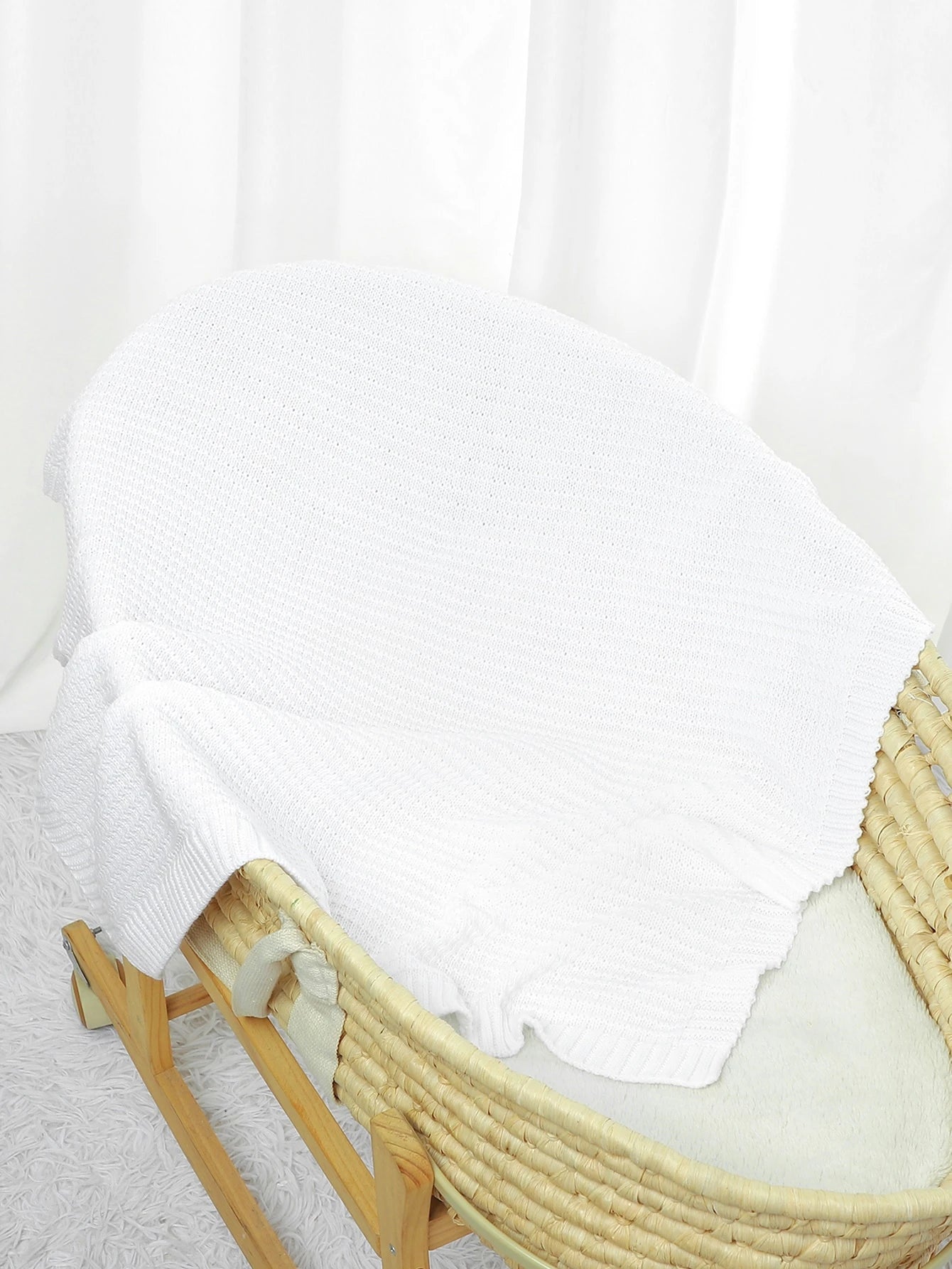 1pc Simple Knit Baby Swaddle Blanket For Car And Daily Use, All Seasons Love Valentine