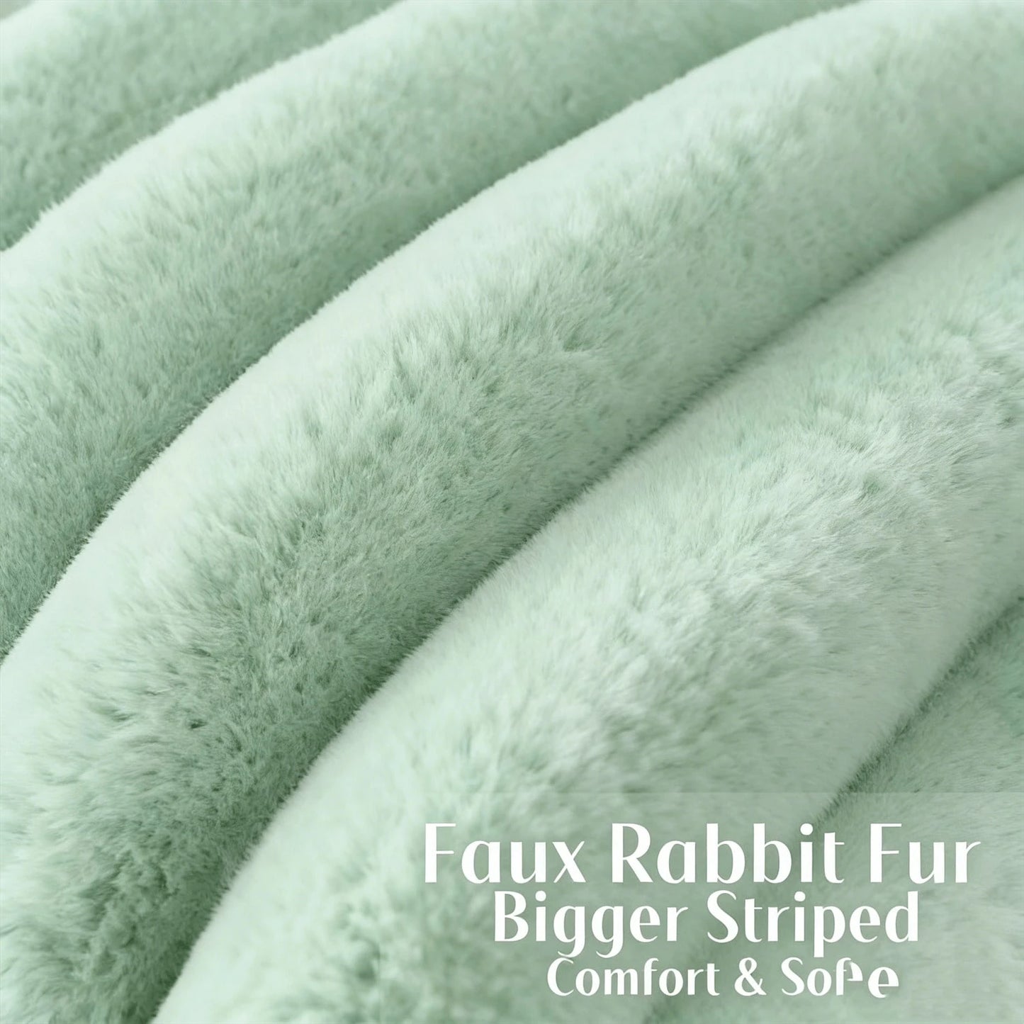 1pc Solid Color Cushion Cover Without Filler, Soft Faux Rabbit Fur Big Striped Cushion Cover, For Living Room Sofa