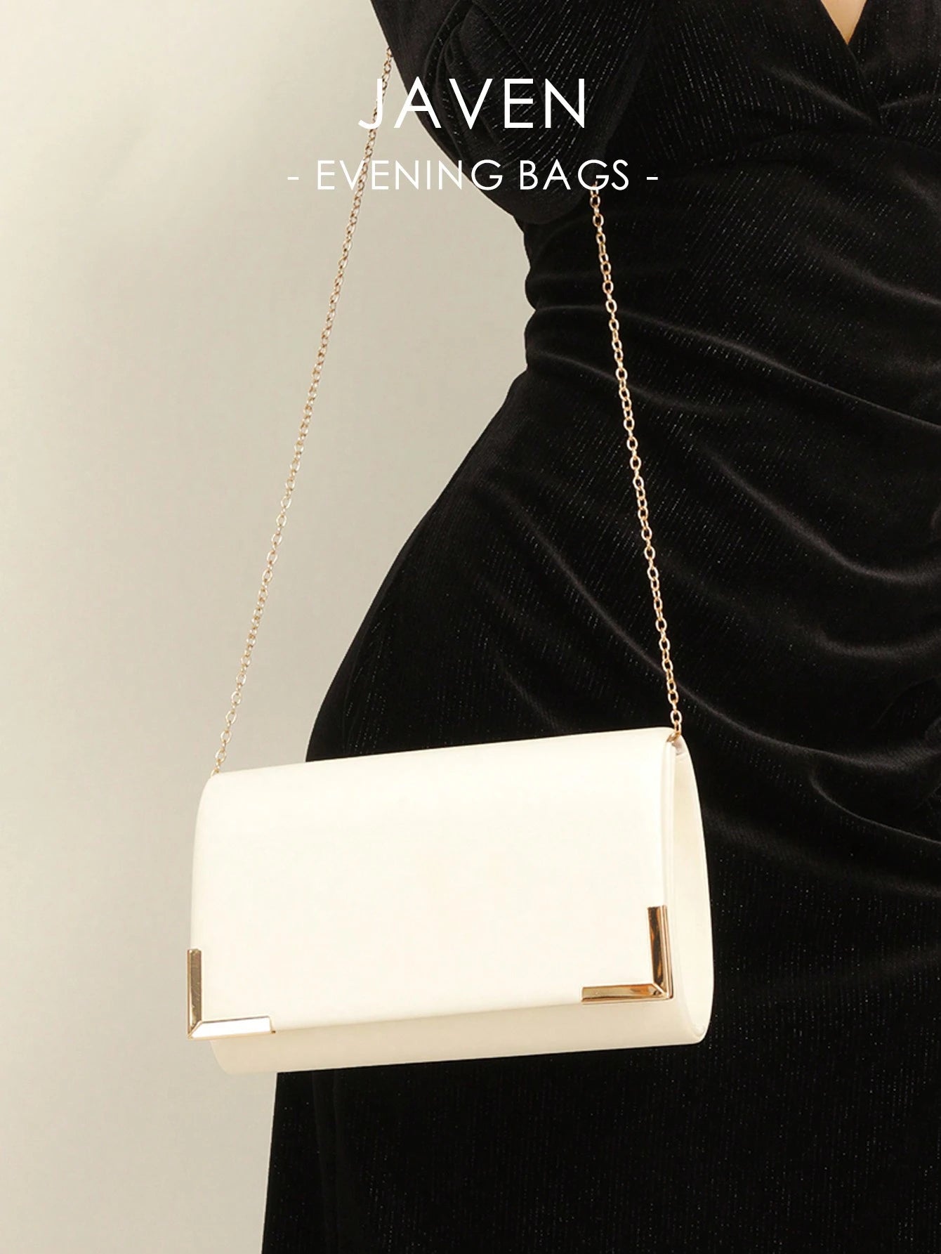 1pc Solid Color Pu Magnetic Closure Chain Clutch Bag For Daily Use, Date And Party, Best Choice Elegant Bag For Bridal Shower, Wedding, Wedding Items, White Bag