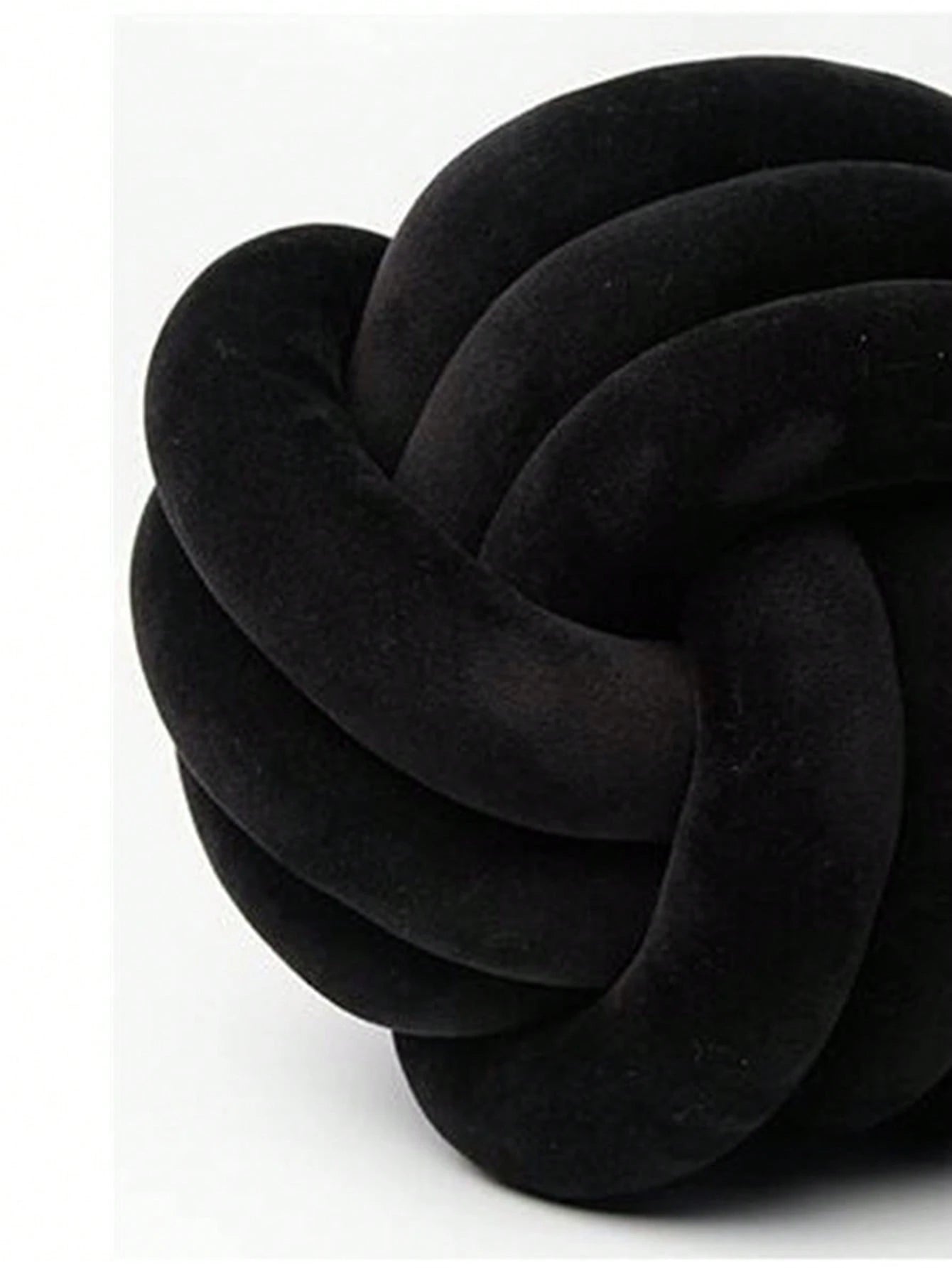 1pc Solid Color Versatile Handmade Twisted Ball, Decorative Pillow, Sofa/Coffee Table Decor, Bedroom Bedside Decorative Pillow, 3 Size Options, Black
