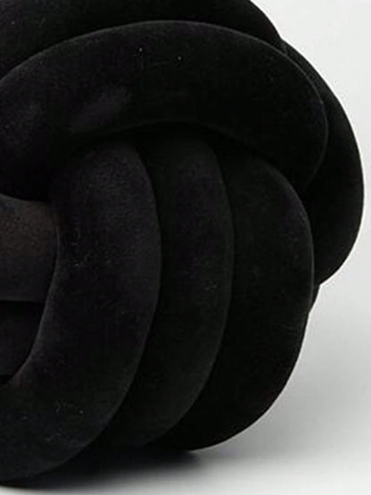 1pc Solid Color Versatile Handmade Twisted Ball, Decorative Pillow, Sofa/Coffee Table Decor, Bedroom Bedside Decorative Pillow, 3 Size Options, Black