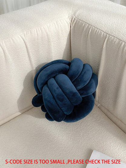 1pc Solid Color Versatile Handmade Twisted Ball, Decorative Pillow, Sofa/Coffee Table Decor, Bedroom Bedside Decorative Pillow, 3 Size Options, Black