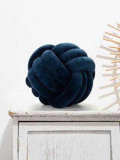 1pc Solid Color Versatile Handmade Twisted Ball, Decorative Pillow, Sofa/Coffee Table Decor, Bedroom Bedside Decorative Pillow, 3 Size Options, Black