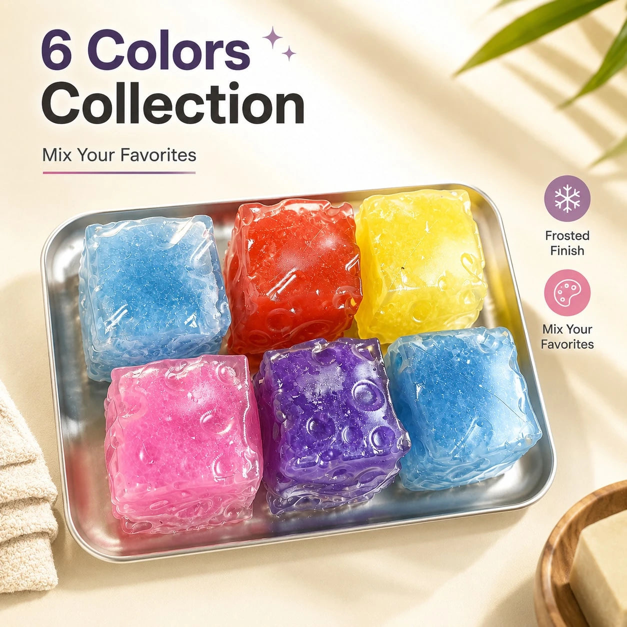 1pc-Squishy,Soft And Fluffy,Colorful Ice Cream Jelly Cheese Toy,Cheese Block Puzzle Toy,Shiny And Transparent Appearance,Portable Handheld Tabletop Game Accessory,Relaxation And Sleep Aid Tool, Birthd