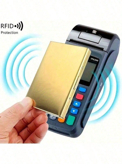 1pc Stainless Steel Card Holder, Ideal Gift For Dad, Men's High-End Stainless Steel Card Holder, Functional Anti-Magnetic Card Holder, Anti-Theft