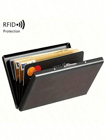 1pc Stainless Steel Card Holder, Ideal Gift For Dad, Men's High-End Stainless Steel Card Holder, Functional Anti-Magnetic Card Holder, Anti-Theft