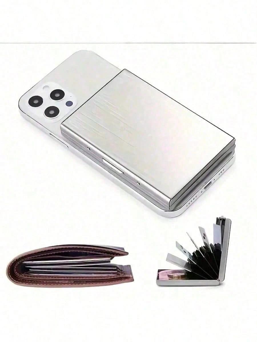 1pc Stainless Steel Card Holder, Ideal Gift For Dad, Men's High-End Stainless Steel Card Holder, Functional Anti-Magnetic Card Holder, Anti-Theft