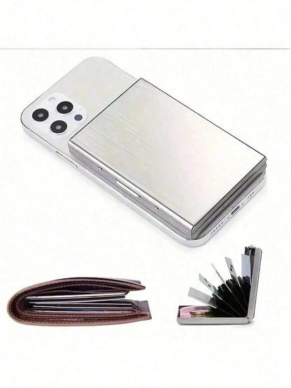 1pc Stainless Steel Card Holder, Ideal Gift For Dad, Men's High-End Stainless Steel Card Holder, Functional Anti-Magnetic Card Holder, Anti-Theft