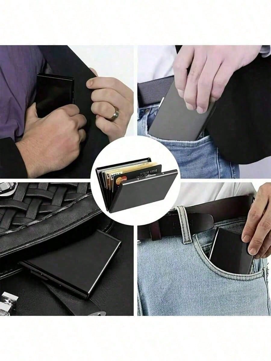 1pc Stainless Steel Card Holder, Ideal Gift For Dad, Men's High-End Stainless Steel Card Holder, Functional Anti-Magnetic Card Holder, Anti-Theft