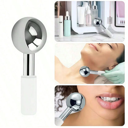 1pc Stainless Steel Facial Ice Ball, Cold & Hot Facial Roller, Skin Care SPA Cooling Massage Ball, Facial Care, Cooling Wand, Beauty, Skincare Products, SPA, Self-Care, Skincare Tools, Facial Care, Be