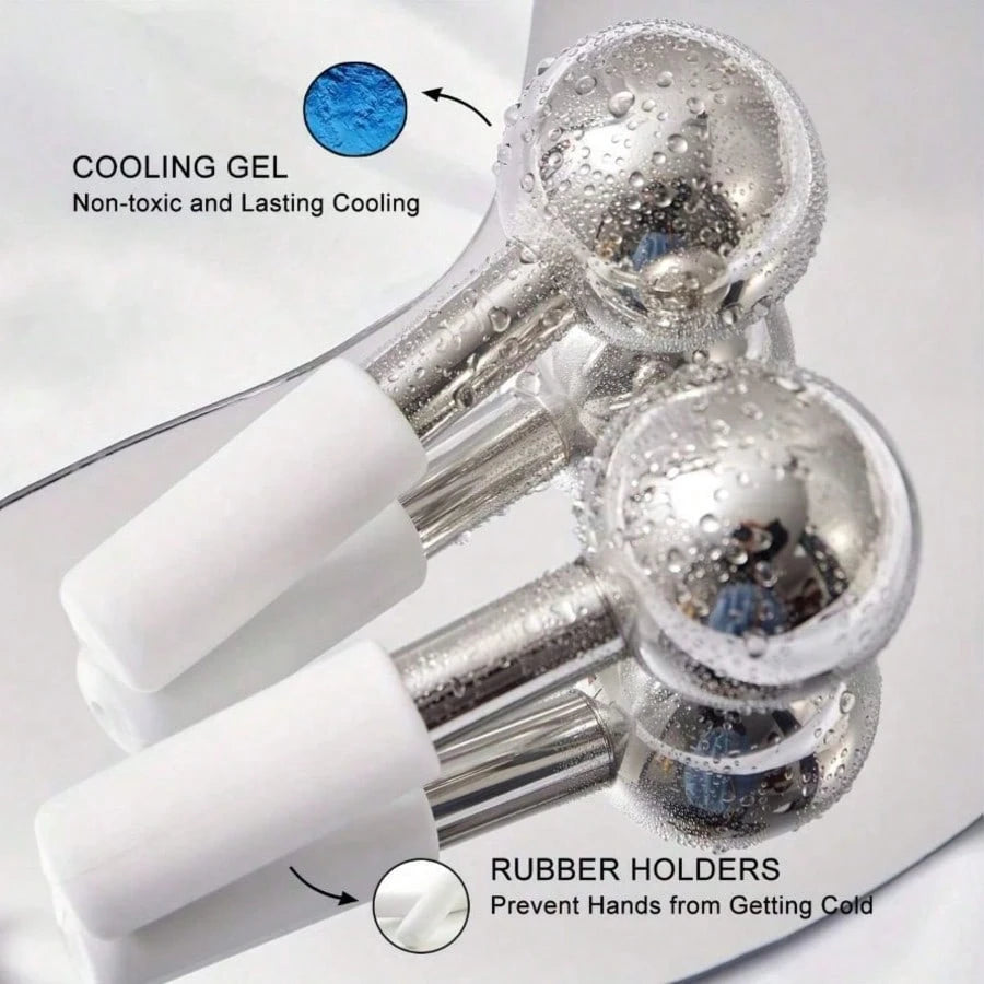 1pc Stainless Steel Facial Ice Ball, Cold & Hot Facial Roller, Skin Care SPA Cooling Massage Ball, Facial Care, Cooling Wand, Beauty, Skincare Products, SPA, Self-Care, Skincare Tools, Facial Care, Be