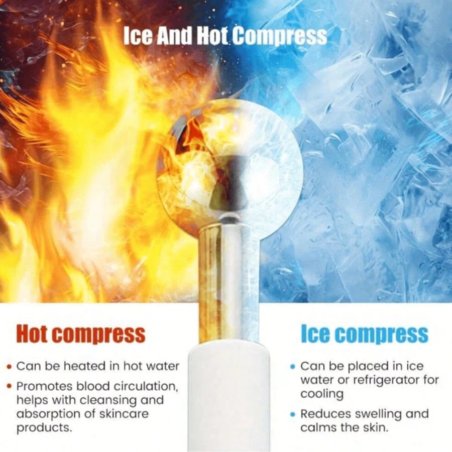 1pc Stainless Steel Facial Ice Ball, Cold & Hot Facial Roller, Skin Care SPA Cooling Massage Ball, Facial Care, Cooling Wand, Beauty, Skincare Products, SPA, Self-Care, Skincare Tools, Facial Care, Be
