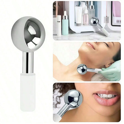1pc Stainless Steel Facial Ice Ball, Cold & Hot Facial Roller, Skin Care SPA Cooling Massage Ball, Facial Care, Cooling Wand, Beauty, Skincare Products, SPA, Self-Care, Skincare Tools, Facial Care, Be