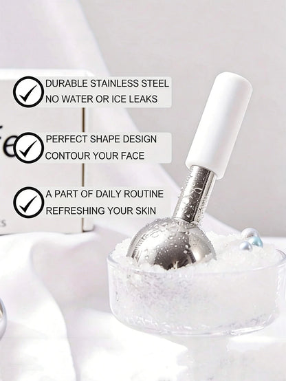 1pc Stainless Steel Facial Ice Ball, Face Roller, Face & Eye Massager, Facial Freezing Stick, Skincare Tool, Gift For Her, Beauty, Skincare, Spa, Self-Care, Skincare Tool, Facial Care, Beautician Supp