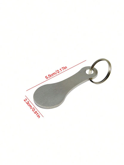 1pc Stainless Steel Metal Keychain With Keyring, Carabiner, Shopping Cart Unlock Tool And Decorative Pendant, Reusable Shopping Cart Token Keychain, Alloy Keychain Accessory, Keychain Holder, Metal Ke