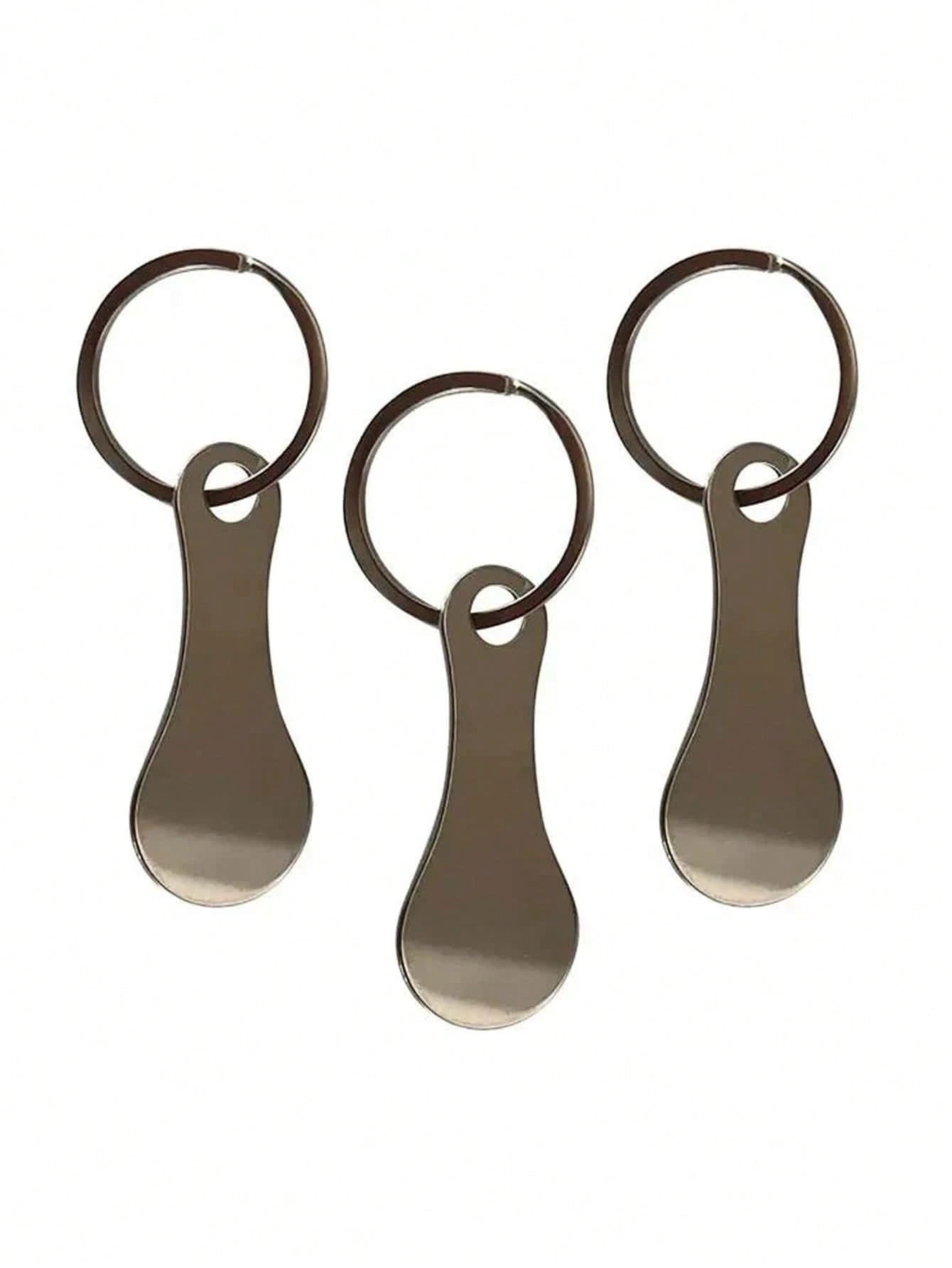 1pc Stainless Steel Metal Keychain With Keyring, Carabiner, Shopping Cart Unlock Tool And Decorative Pendant, Reusable Shopping Cart Token Keychain, Alloy Keychain Accessory, Keychain Holder, Metal Ke