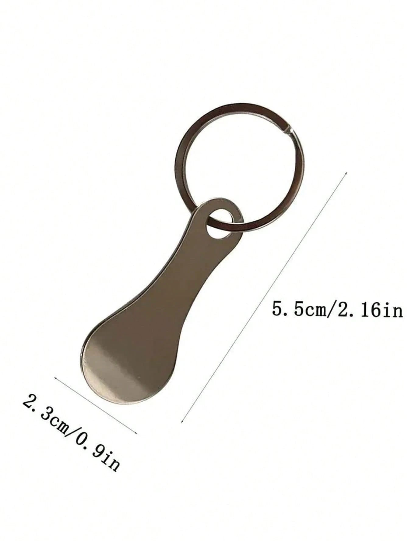 1pc Stainless Steel Metal Keychain With Keyring, Carabiner, Shopping Cart Unlock Tool And Decorative Pendant, Reusable Shopping Cart Token Keychain, Alloy Keychain Accessory, Keychain Holder, Metal Ke