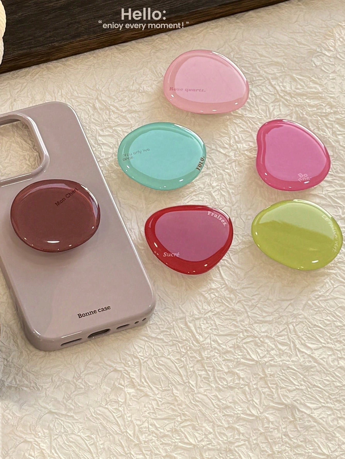 1pc Stylish Minimalist Colorful Crystal Phone Holder, Retractable Air Cushion Multi-Function Foldable Slouchy Desktop Phone Stand Compatible With IPhone, Android Phone, Gift For Birthday, Family, Frie