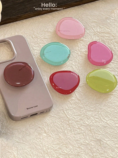 1pc Stylish Minimalist Colorful Crystal Phone Holder, Retractable Air Cushion Multi-Function Foldable Slouchy Desktop Phone Stand Compatible With IPhone, Android Phone, Gift For Birthday, Family, Frie