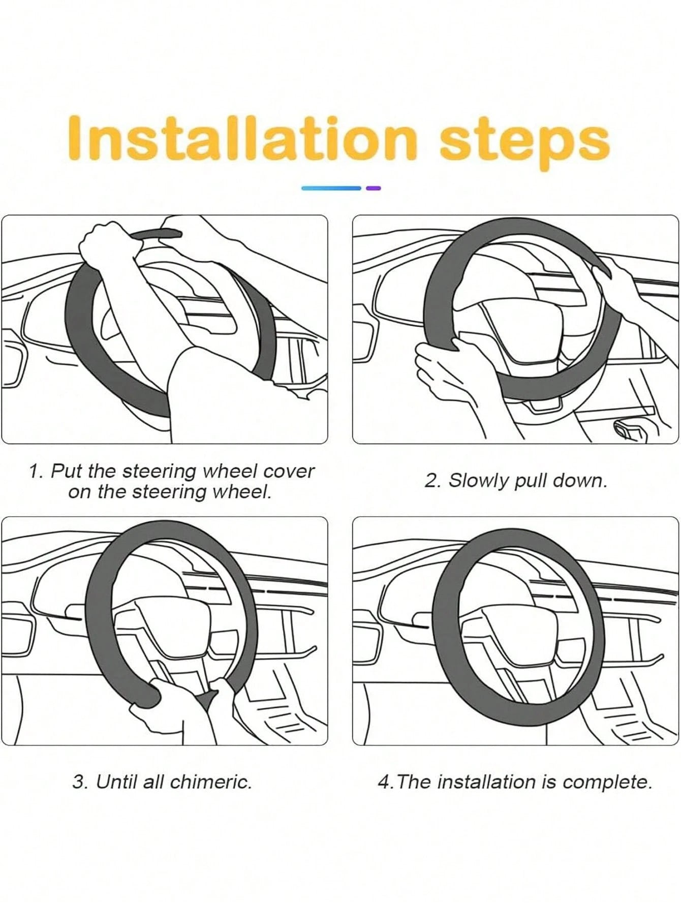 1pc Stylish Shiny Soft Leather Car Steering Wheel Cover- Anti-Slip, Heat & Cold Resistant Protector