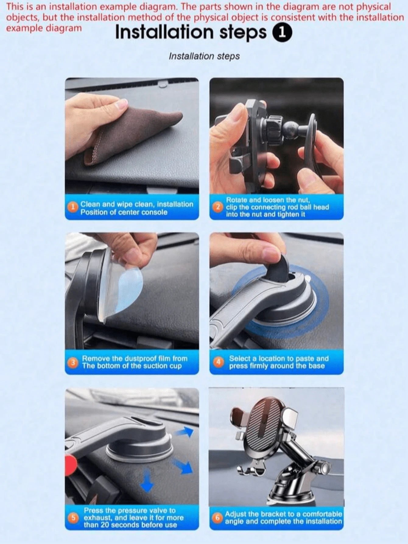 1pc Suction Cup Car Phone Holder, Compatible With Phones, Smartphones And Tablets, Can Be Installed On Dashboard And Windshield, With Telescopic Arm, One-Click Release, Easy Installation