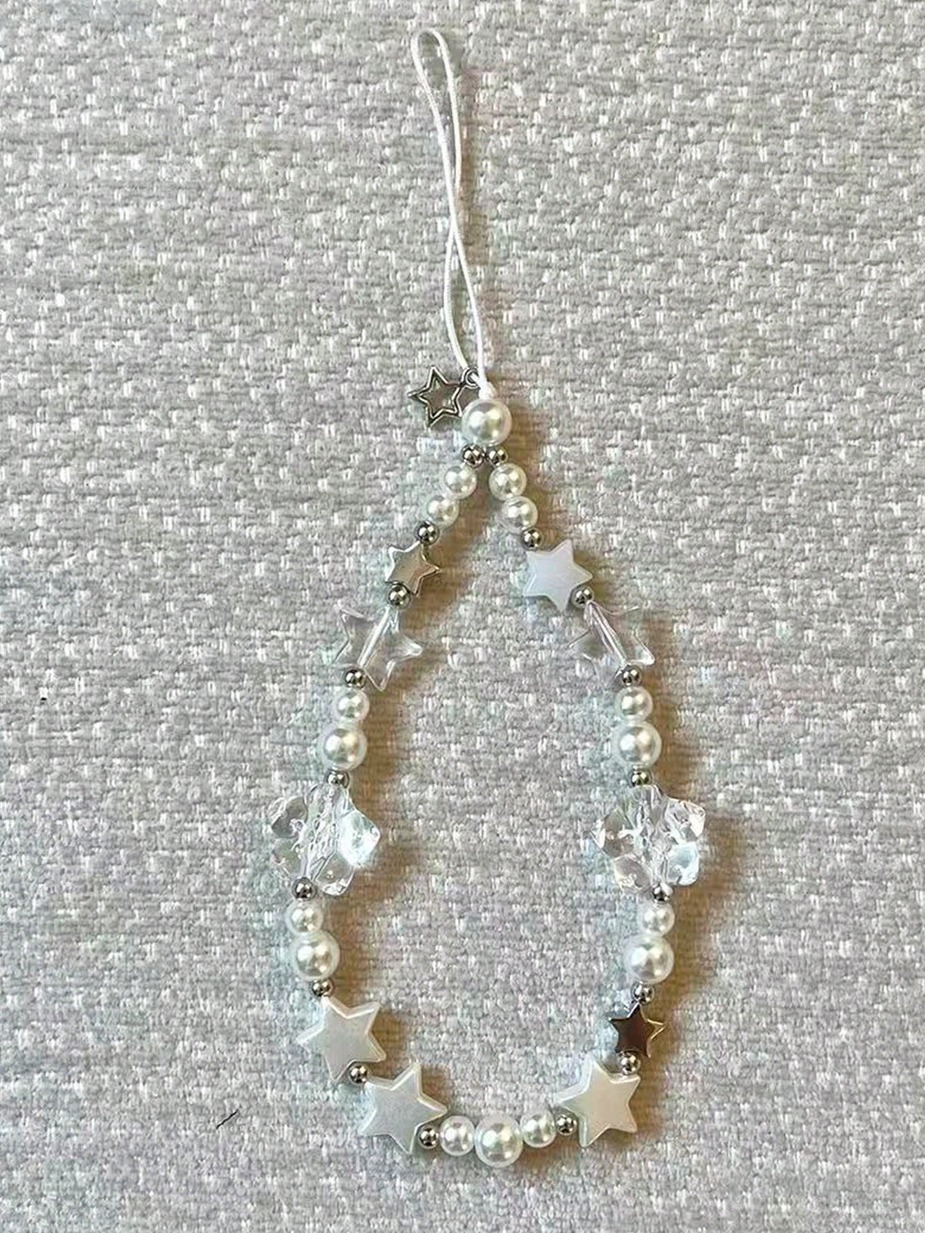 1pc Summer Sea Salt Star Beaded Phone Lanyard, Petite Fresh Phone Case Pendant, Anti-Lost Cord, Y2K Style