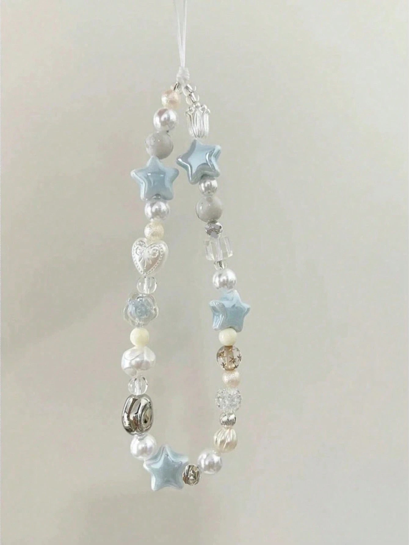 1pc Summer Sea Salt Star Beaded Phone Lanyard, Petite Fresh Phone Case Pendant, Anti-Lost Cord, Y2K Style