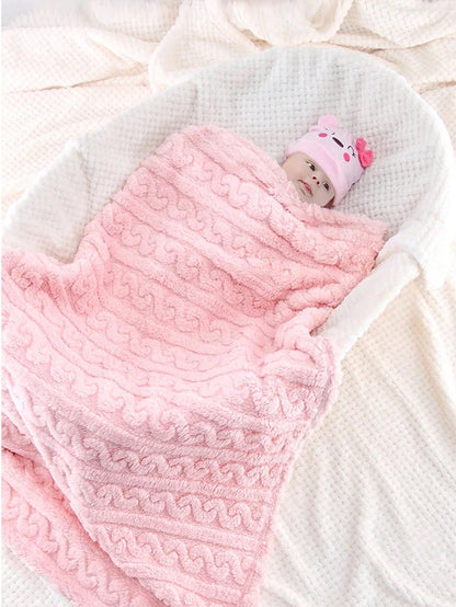 1pc Super Soft & Cozy Plush Baby Blanket, Suitable For Newborns, Infants, Girls & Boys, Fluffy Baby Walker & Bedding, Newborn Birthday Party Gift Love Valentine