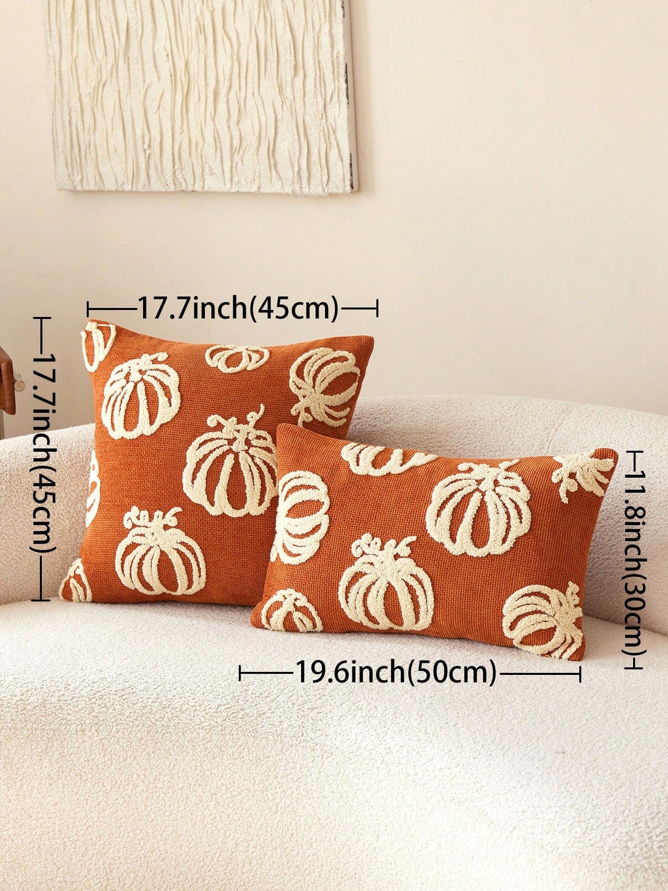 1pc Thanksgiving Orange Pumpkin Embroidered Throw Pillow Cover, Suitable For Indoor Decor, Harvest Festival Decorative Pillow Cover, Pillow Insert Not Included