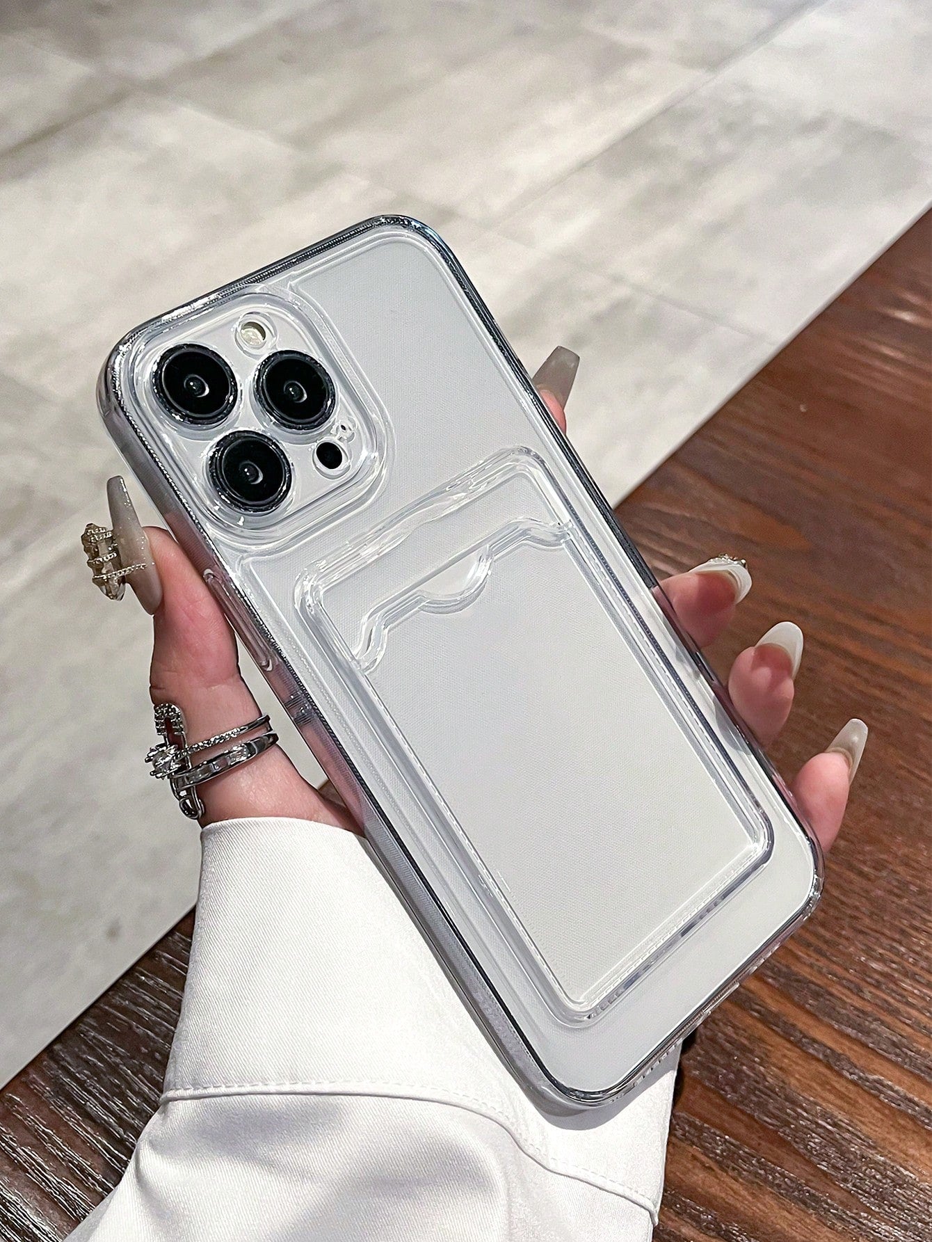 1pc Transparent TPU Card Holder Phone Case, Anti-Drop, Minimalist Design, Suitable For X XR XSMax 11 12 13 13Pro 13ProMax 14ProMax 14ProMax 15 15PRO 15PLUS 15PROMAX 16 16PRO 16PLUS 16PROMAX 17 17pro 1