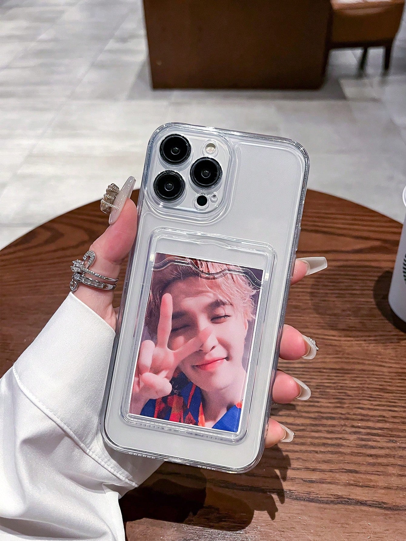 1pc Transparent TPU Card Holder Phone Case, Anti-Drop, Minimalist Design, Suitable For X XR XSMax 11 12 13 13Pro 13ProMax 14ProMax 14ProMax 15 15PRO 15PLUS 15PROMAX 16 16PRO 16PLUS 16PROMAX 17 17pro 1