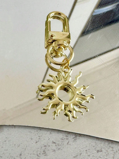 1pc Unisex Minimalist Sun Shaped Keychain Indie Style Student/Couple Gift Backpack Accessory Keychain Accessories Gold Keychain