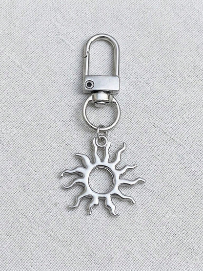 1pc Unisex Minimalist Sun Shaped Keychain Indie Style Student/Couple Gift Backpack Accessory Keychain Accessories Gold Keychain