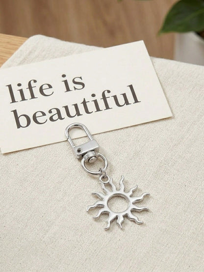 1pc Unisex Minimalist Sun Shaped Keychain Indie Style Student/Couple Gift Backpack Accessory Keychain Accessories Gold Keychain