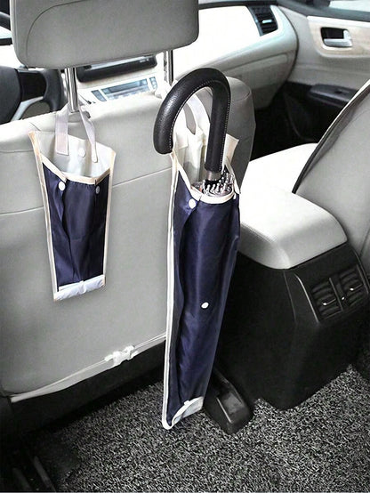 1pc Universal Car Seat Back Umbrella Holder- Waterproof Nylon Storage Bag, Hanging Design, Holds Up To 3 Umbrellas, Foldable, Easy Installation, Convenient For Rainy Days And Commuting, Car Umbrella