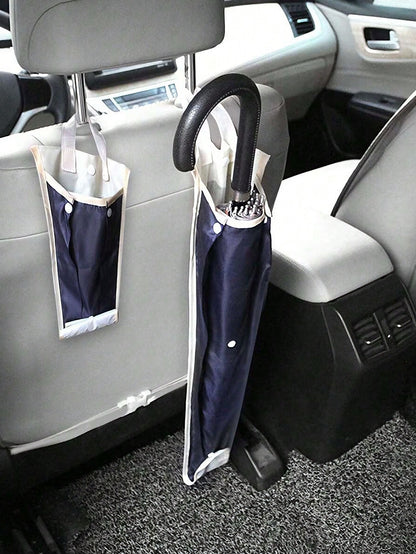 1pc Universal Car Seat Back Umbrella Holder- Waterproof Nylon Storage Bag, Hanging Design, Holds Up To 3 Umbrellas, Foldable, Easy Installation, Convenient For Rainy Days And Commuting, Car Umbrella
