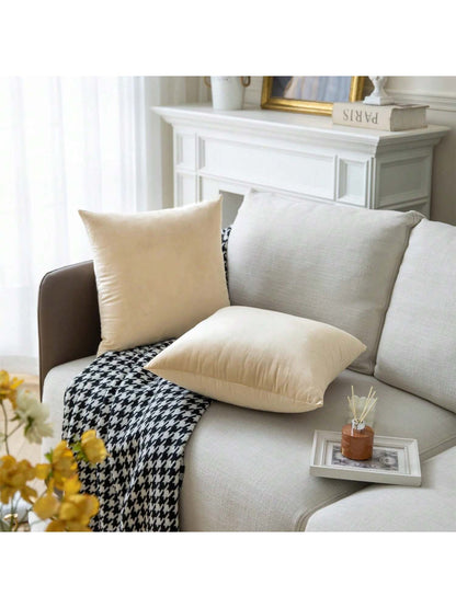 1pc Velvet Decorative Sofa Pillow Cover, Soft Square Cushion Case Suitable For Sofa, Bed, Car, Coffee Color