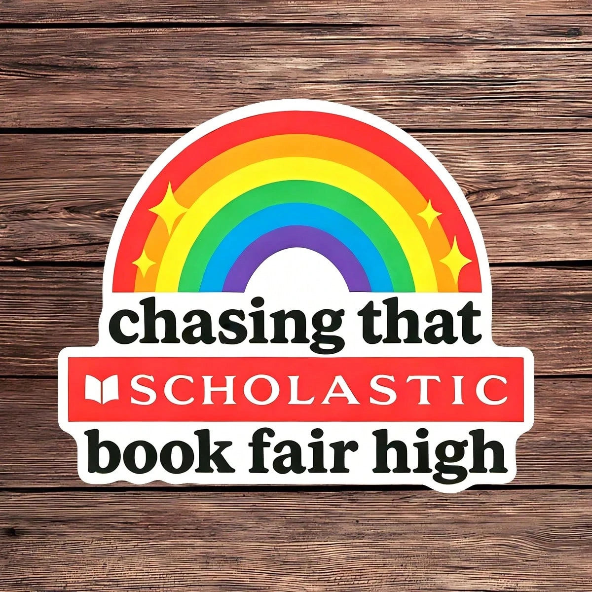 1PC Vintage School Book Fair Sticker, Retro 90s Kids Nostalgia Vinyl Decal For Laptop Water Bottle Notebook E-Reader, Waterproof Book Lover Decal Sticker, Aesthetic Stationery Scrapbook Accessories Gi
