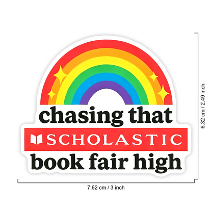 1PC Vintage School Book Fair Sticker, Retro 90s Kids Nostalgia Vinyl Decal For Laptop Water Bottle Notebook E-Reader, Waterproof Book Lover Decal Sticker, Aesthetic Stationery Scrapbook Accessories Gi