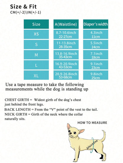 1pc Washable Male Dog Belly Band (Fashionable Pattern)- Male Dog Diaper- Washable Male Dog Belly Band, Male Dog Diaper